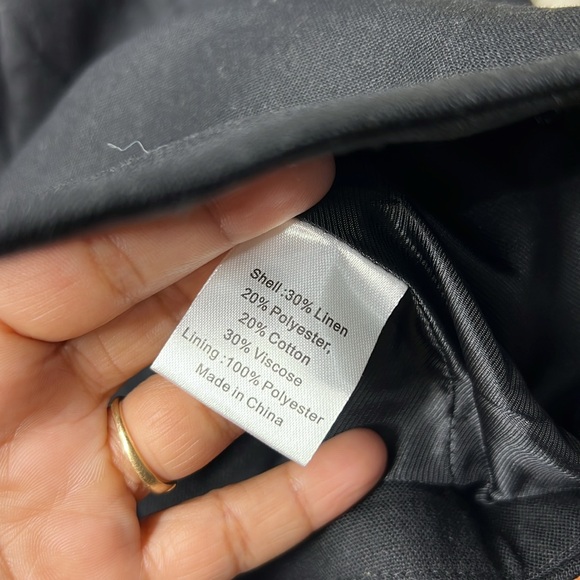 NWT Emerson Lang Black Vest Linen Blend Medium Large X-Large - Picture 6 of 6